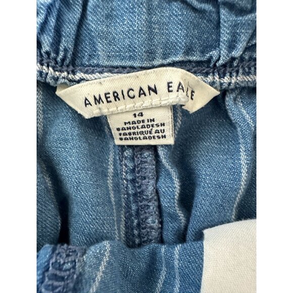 American Eagle Womens Blue Shorts 14 Shorts‎ cuffed button zipper cotton summer - Picture 4 of 6